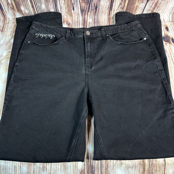 Christopher & Banks Size 16 Long High Rise Straight Leg Jeans Denim Pants 36x32 - Picture 2 of 10